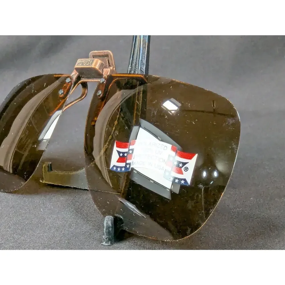 Vintage 1998 Crown Clip-On Sunglasses with Polaroid Lenses Accessory Eyewear
